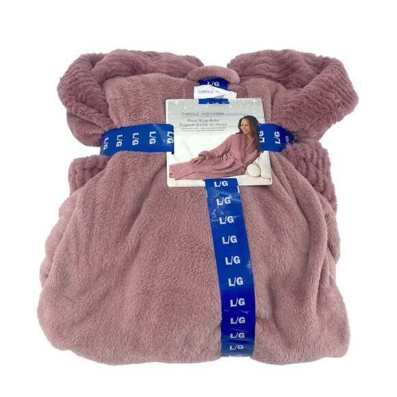 Carole Hochman Women's Pink Plush Wrap Robe / Size Large - Picture 1 of 5